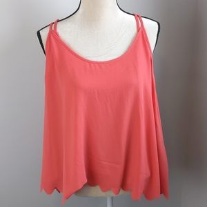 🆕 2-PC SCALLOP HEM TANK By Ophelia & Co / Orange / Size 3x